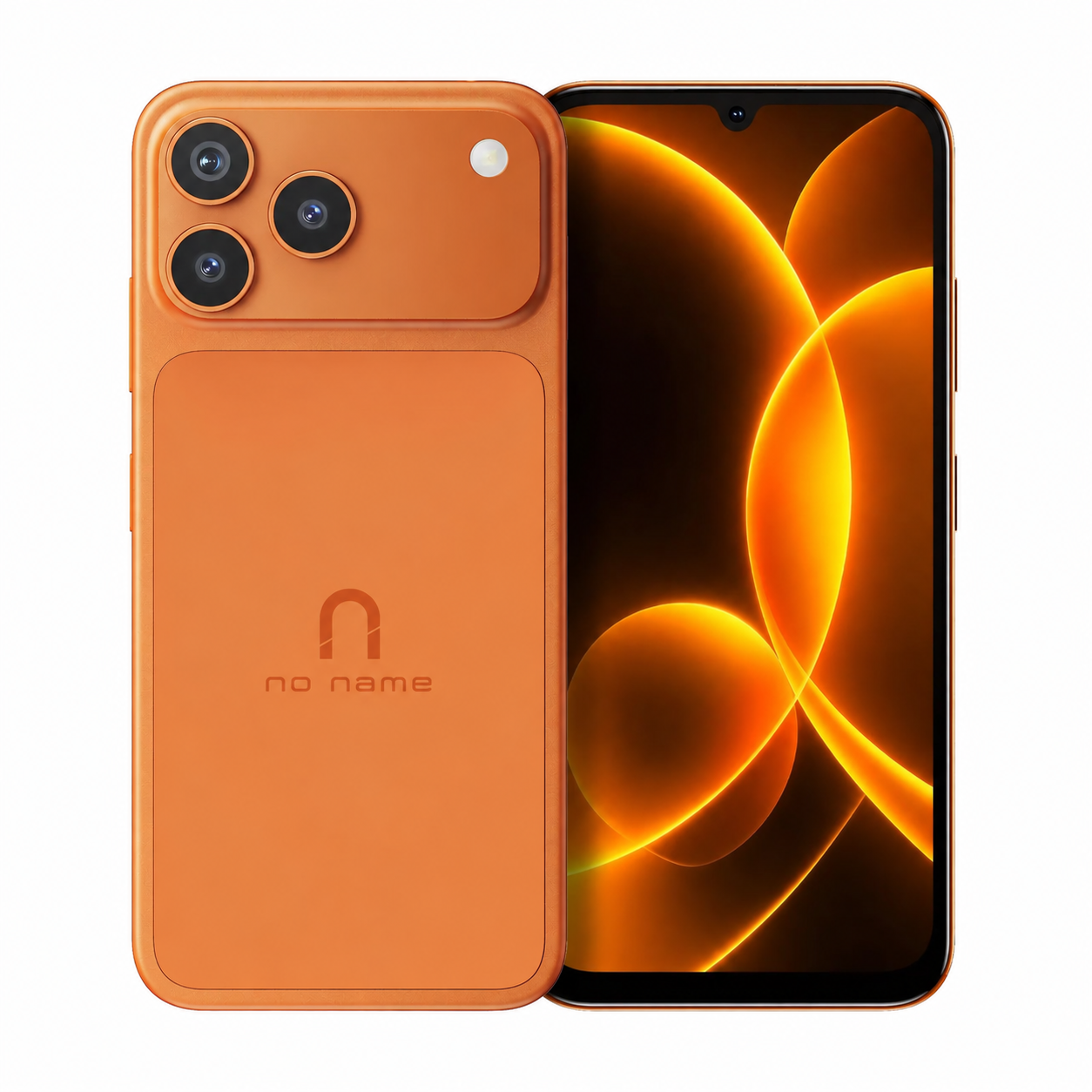 noname 18 pro max laranja, frente e verso