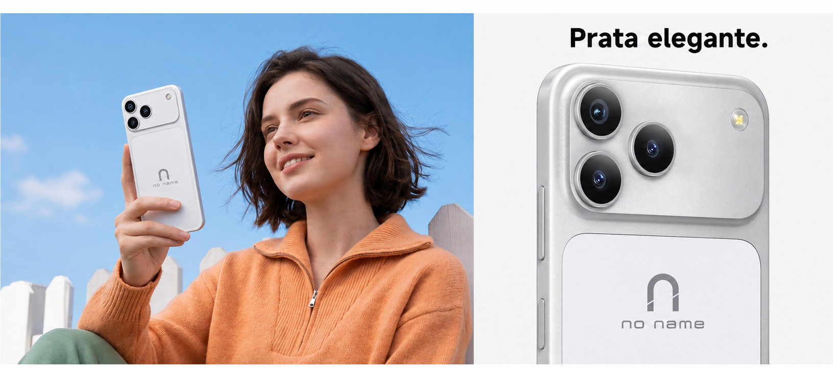 Prata elegante. noname 18 pro max na cor prata.